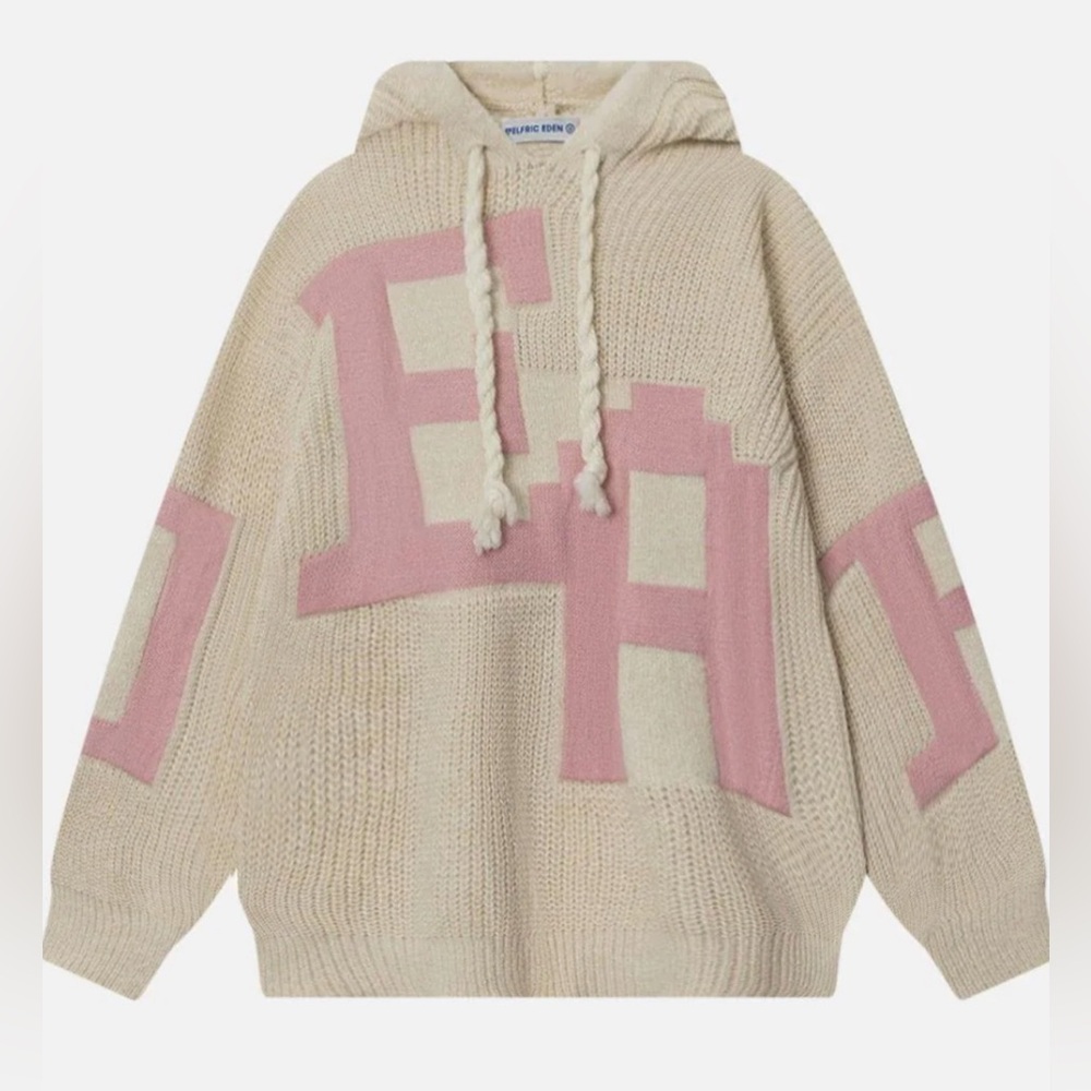 Aelfric Eden Letter Jacquard Knit Hoodie